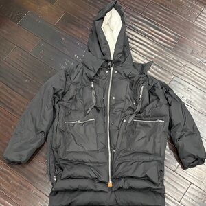 OLAY Men's Black Puffer Jacket with Hood